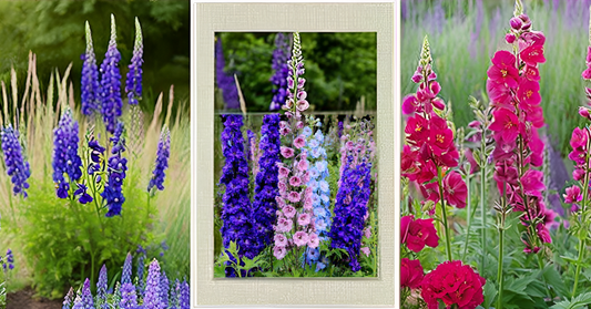 Larkspur (Delphinium) Annual Flower Seeds – Elegant Spikes of Color for Your Garden & Balcony SRI SAI FORESTRY