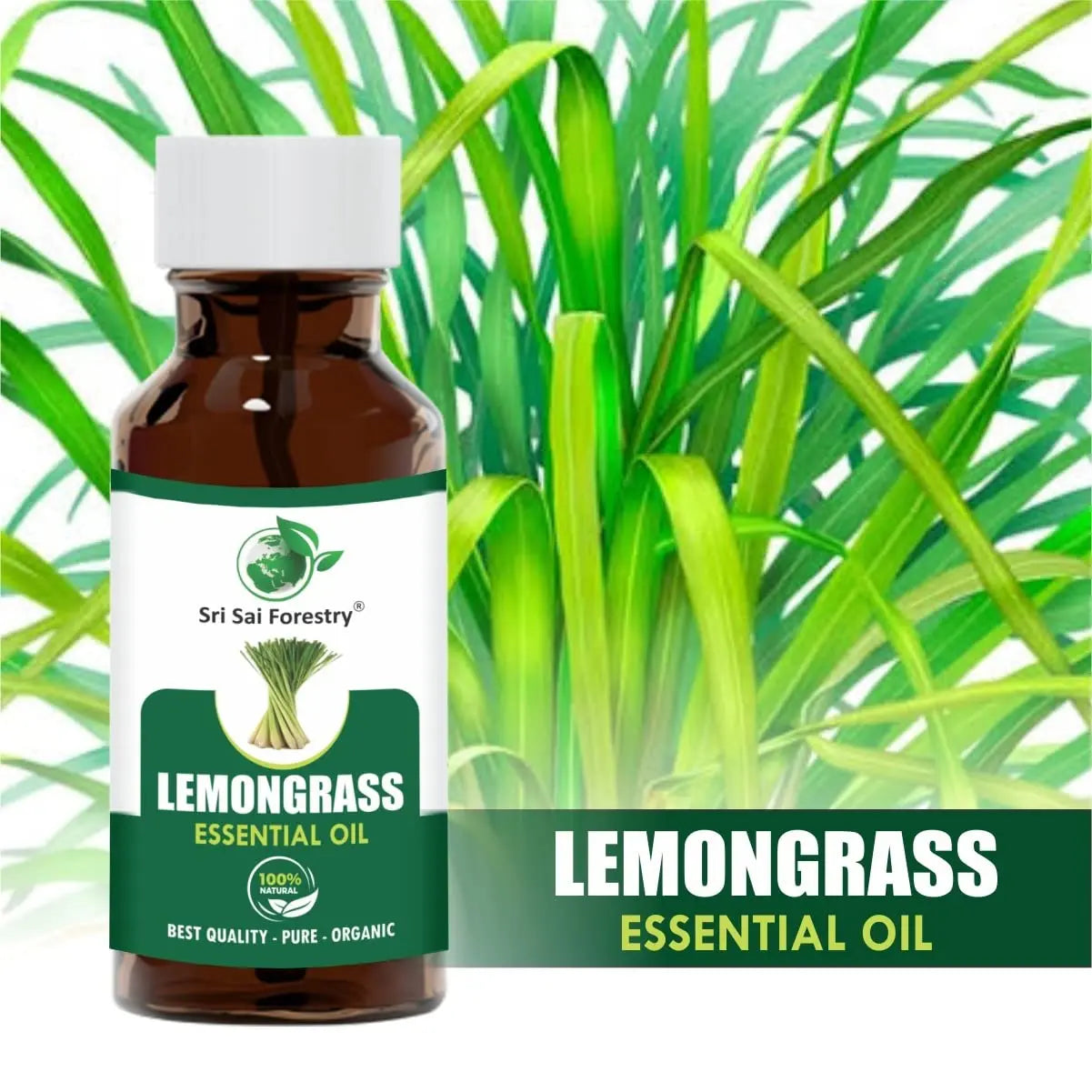 Nilgiri Hills 100% Pure Organic Lemon Grass Essential Oil, 100ml | Lemongrass Oil for Home Fragrance SRI SAI FORESTRY