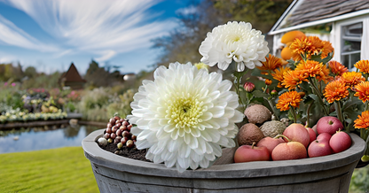 White Chrysanthemum (Sevanti, Shevanti) Mixed Flower Seeds Pack + Coco Coir (2 Disc) Ideal for Seed Germination for Home Garden SRI SAI FORESTRY