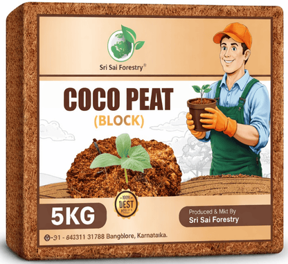 Cocopeat Block 5KG  – 100% Natural Coconut Coir Fiber SRI SAI FORESTRY