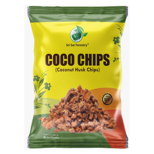 Coconut Husk Coco Chips for Plants Sustainable Soil Enhancer, Mulch for Gardening, Moisture Retention & Soil Aeration, Perfect for Potting Mix SRI SAI FORESTRY