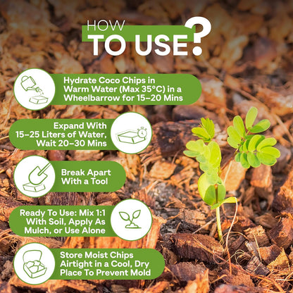 Coconut Husk Coco Chips for Plants Sustainable Soil Enhancer, Mulch for Gardening, Moisture Retention & Soil Aeration, Perfect for Potting Mix SRI SAI FORESTRY